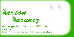 marton maruncz business card